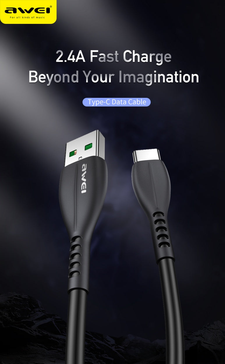 AWEI TYPE-C Cable Cable 1m AWEI Charging Head