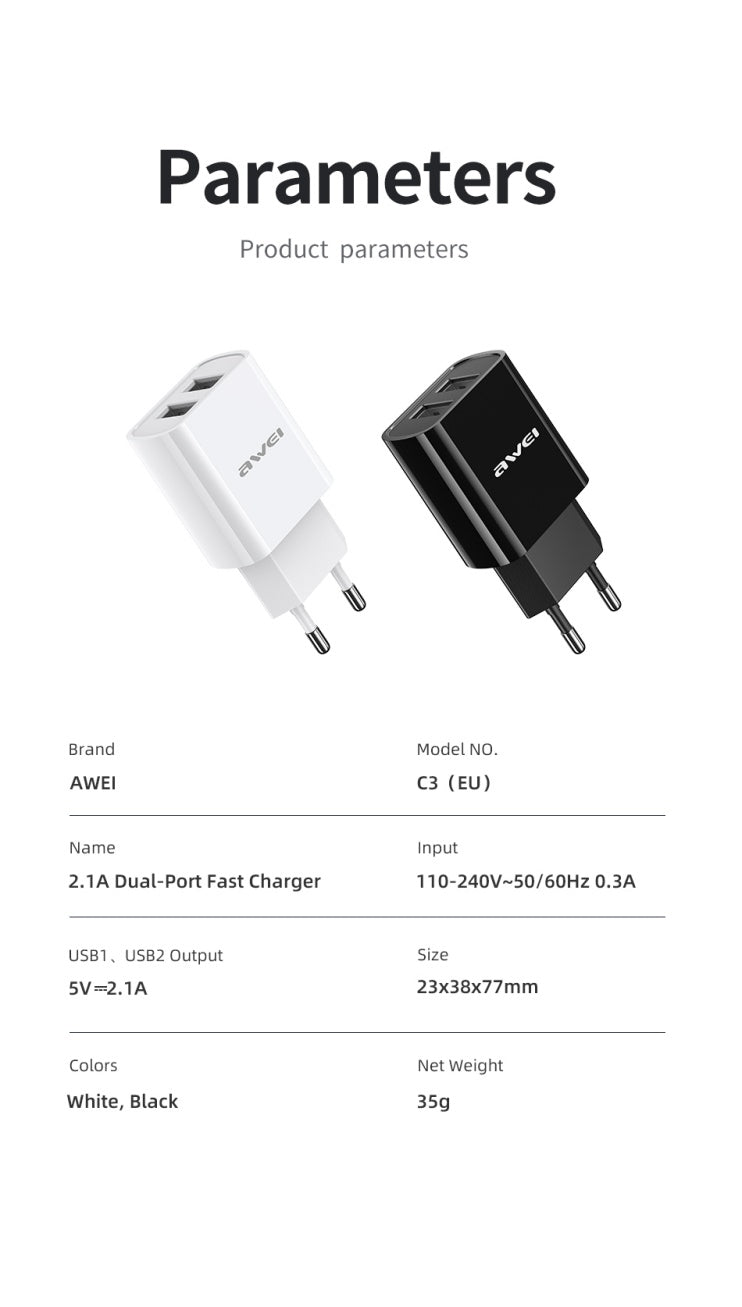 AWEI TYPE-C Cable Cable 1m AWEI Charging Head