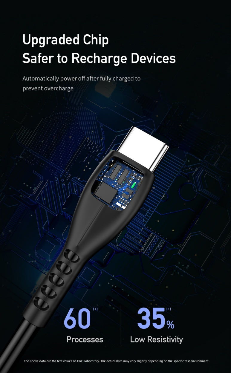 AWEI TYPE-C Cable Cable 1m AWEI Charging Head
